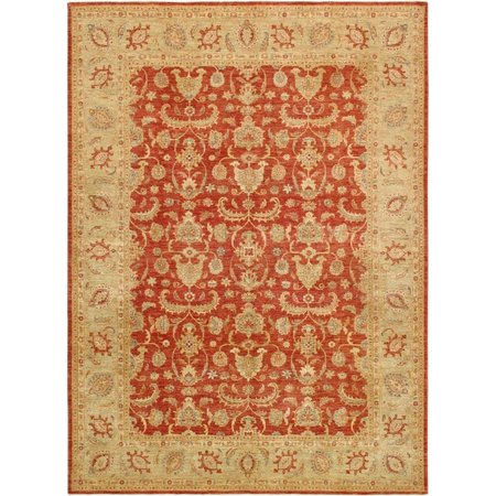 PASARGAD HOME Denver Hand-Knotted Rust Lamb&apos;s Wool Area Rug- 8 ft.10 in.  X 11 ft.11 in. 034837